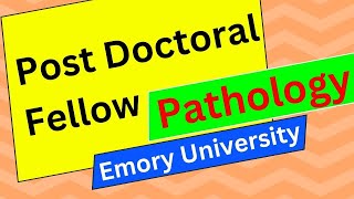 Post Doctoral Fellow Pathology Emory University Atlanta GA [upl. by Oihsoy]