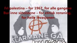 Honningbarna  Fri Palestina  Lyrics [upl. by Aicatsanna214]