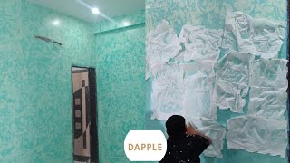 New wall texture design dapple  Royale play texture  Asian paints texture  Royale play Design [upl. by Noroj]