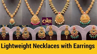 Lightweight Heavylook Necklaces with Earrings ❤️  Gold Necklaces with Earrings  CMR Jewellery [upl. by Retseh]