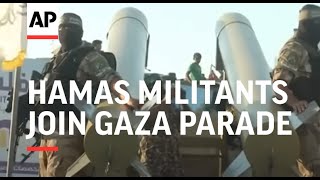 Hundreds of Hamas militants join Gaza parade [upl. by Nyvek]