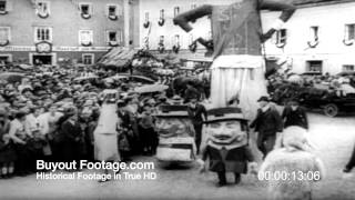 HD Stock Footage Austrian Tamsweg Parade 1946 Newsreel [upl. by Becht]