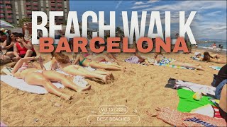 Barcelona Beach Walk  Barcelona Beaches  Nova Icaria beach  2024 09 15 [upl. by Marco]