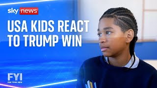 FYI Kids in the USA react to Donald Trumps win [upl. by Ivz236]