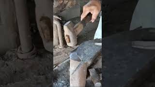 Forging a cleaver knife handle after cutting shorts short shortvideo shortsvideo diy how [upl. by Ashien]