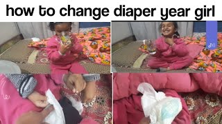 How to change 5 year baby girl daiper daiper change routine at night 5year old most requested [upl. by Tnecnivleahcim]