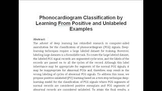 Phonocardiogram Classification by Learning From Positive and Unlabeled Examples [upl. by Divod38]