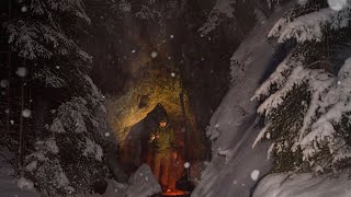 The cave saved me from blizzard Solo overnight ASMR [upl. by Karab]