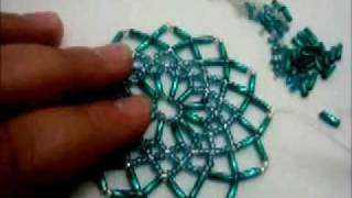 tuto détaillée du napperon en perles Tuto detailed beaded placemat [upl. by Noside]