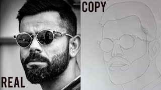 Virat Kohli 🫡 Portrait sketch।। viratkohli art artist drawing viratkohlidrawing [upl. by Inoek191]