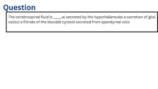 The cerebrospinal fluid is [upl. by Beaudoin]