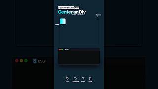Center An Div Using Flex amp Grid coading shorts shortsfeed shortvideo short htmlcssjavascript [upl. by Nilrev]