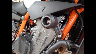 Evotech Performance crash bobbins Install on KTM 890 Duke R [upl. by Faustus]