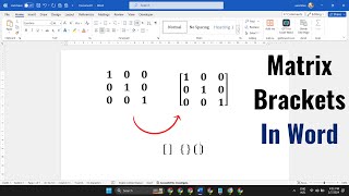 How To Insert Matrix Brackets In Word [upl. by Witt933]