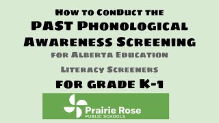 PAST  Phonological Awareness Screening Test  How to deliver this test and record results [upl. by Ennovihs]