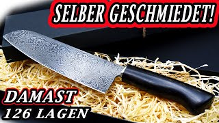 So sieht echtes Handwerk aus Damastmesser selber schmieden [upl. by Eillor112]