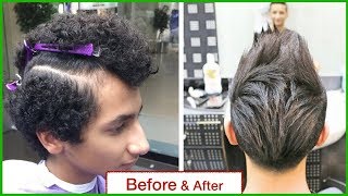 HAIR STRAIGHTENING FOR SHORT HAIR★HAIR TRANSFORMATION★MENS HAIRCUT amp HAIRSTYLE★HAIR TUTORIAL✔️ [upl. by Win]