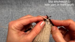 Maschen abheben  How to slip stitches  Stricken lernen  Learn how to knit [upl. by Llesig]