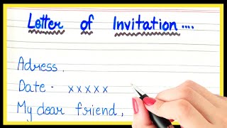 Write a letter for invitation in english  Letter of invitation in english  Invitation letter [upl. by Nnaeilsel]