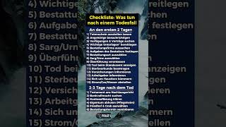 Checkliste Was tun nach einem Todesfall [upl. by Koh]