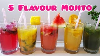 How to Make Mojito Mocktails  5 Refreshing Mojito Mocktail Recipe  Ruchis Recipe [upl. by Mosra890]