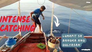 INTENSE CATCHING NG MALALAKING GULYASAN DUMIKIT SA BANGKA ANG MGA ISDANG ITO [upl. by Narrad40]