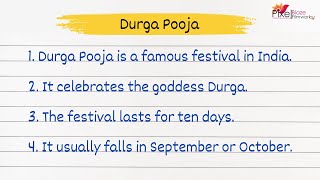 20 Lines On Durga Pooja  Durga Pooja Simple English Essay [upl. by Rica]