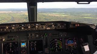 Norwegian 737800 cockpit landing runway 19R in Oslo [upl. by Lamarre]