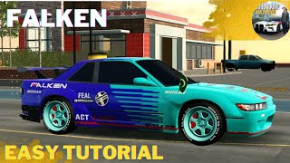 FALKEN LIVERY DETAILED NISSAN SILVIA S13  Easy Tutorial CAR PARKING MULTIPLAYER NEW UPDATE [upl. by Arick356]