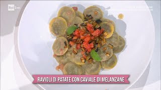 Ravioli di patate con caviale di melanzane  È sempre mezzogiorno 12102021 [upl. by Ynetsed]