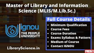 MLIS from IGNOU Admission Eligibility Fee Duration Syllabus  MLIS Course Details in Hindi LIS [upl. by Arlynne759]