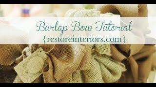 Burlap Bow Tutorial [upl. by Iveson941]