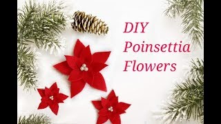 DIY Poinsettia Flower using Felt  DIY Christmas decorations  12 DIYs of Christmas [upl. by Chui830]