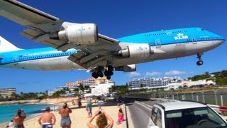 NEW Boeing 747 LOW Landing amp Jet Blast at SXM St Maarten [upl. by Watkins]