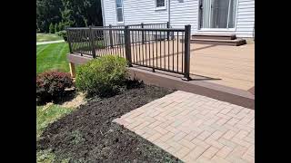 outdoor deck oasis using Timbertech Impression aluminum railing in the dark bronze color [upl. by Ennayhs]