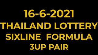 1662021 THAILAND LOTTERY SIXLINE FORMULA 3UP PAIR thailottery [upl. by Elfrieda748]