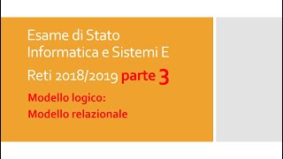 Esame di Stato Informatica e Sistemi E Reti as 20182019  parte 3 [upl. by Cand]