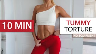 10 MIN TUMMY TORTURE  Killer Sixpack Vol 3  extreme ab workout I PS no mountain climbers [upl. by Zonnya]