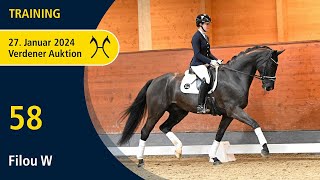 Verden Auction Online Jan 27  Training  No 58 Filou W by Fürstenhof  Dressage Royal [upl. by Aroled]