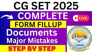 CG SET 2025 Application Form  CG SET Registration 2025 How To Fill CG SET 2025 Application Form [upl. by Nywloc230]