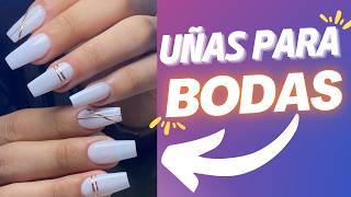 🟣 UÑAS para BODAS que debes VER  NOVIAS Sencillas y Elegantes  Tendencias 2024 [upl. by Asyral]