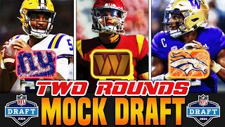 TWO Round 2024 NFL Mock Draft  Caleb Williams Goes First Overall [upl. by Ynohtnanhoj]