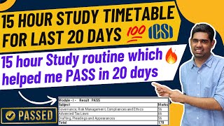 Final Stretch 15 hour Study Routine for CS exam June 2024 CS Executive CS Professional [upl. by Ford]