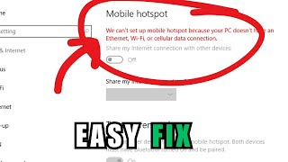 We cant setup mobile hotspot Windows 1011 EASY Fix [upl. by Leva388]