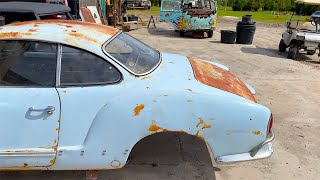 VW Karmann Ghia Restoration  Vapor Blasting Rusty Parts HTMR [upl. by Toomay]