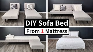 DIY sofa bed from ONE kingsize mattress  DIY Couch  DIY furniture [upl. by Towny]