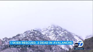 2 skiers killed in Utah avalanche near Alta ski area outside Salt Lake City [upl. by Eimas784]