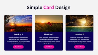 Simple Responsive Card Design Using HTML and CSS Tutorial  Free Source Code [upl. by Anastasie]