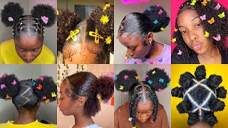 🩵🎀 New ᴘɪɴᴛᴇʀᴇꜱᴛ inspired natural hairstyles  slayed edges  💞 [upl. by Arihsa836]