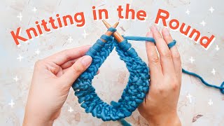 HOW TO KNIT IN THE ROUND for Beginners StepbyStep [upl. by Primrose729]